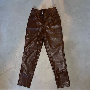 Princess polly Love club brown faux leather pants size 6